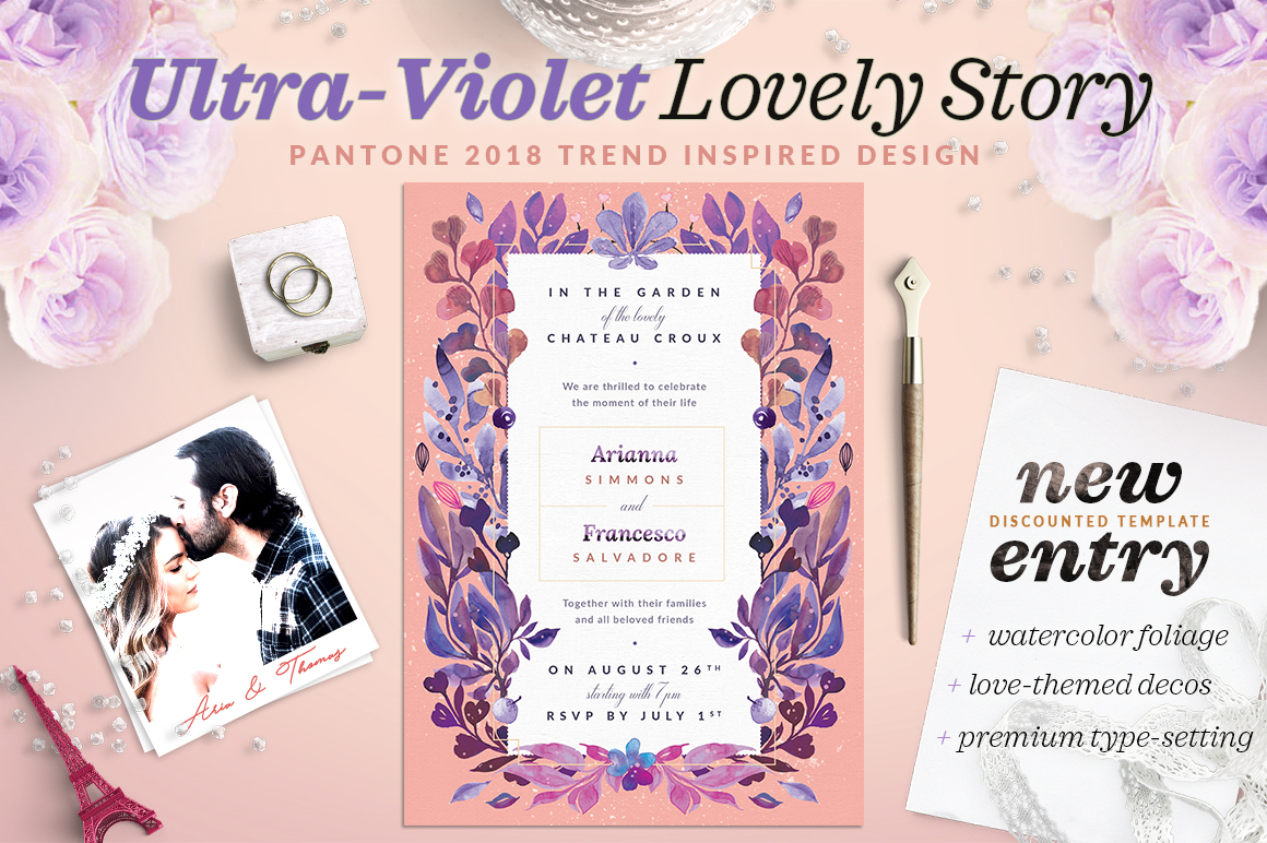 Download Ultra-Violet Lovely Story Invite I - Premium Resources